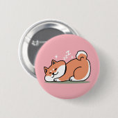 Badge Rond 5 Cm Juste un Shiba allongé bas : mignonne conception S (Devant & derrière)