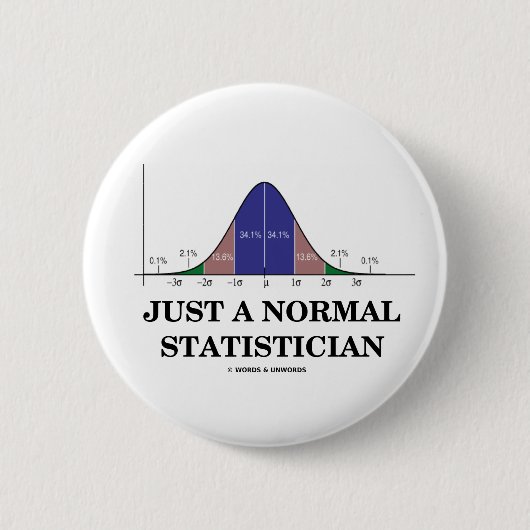 Badge Rond 5 Cm Juste un statisticien normal (humour de courbe de (Devant)