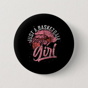 Badge Rond 5 Cm Juste Une Fille Bysketbyll Joueur Bysketbyll Sport