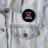 Badge Rond 5 Cm Juste une fille qui aime frapper des choses Boxe f (En situation)