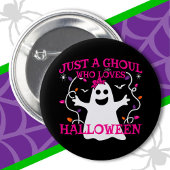 Badge Rond 5 Cm Juste Une Fille Qui Aime Halloween mignon Fantôme