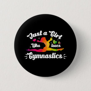 Badge Rond 5 Cm Juste une fille qui aime la gymnastique