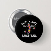 Badge Rond 5 Cm Juste Une Fille Qui Aime Le Basket-Ball (Devant & derrière)