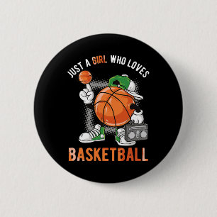 Badge Rond 5 Cm Juste une fille qui aime le basket-ball 1