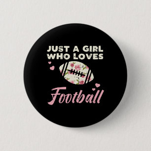 Badge Rond 5 Cm Juste Une Fille Qui Aime Le Football Américain Fle