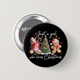 Badge Rond 5 Cm Juste une fille qui aime le nœud coquette de Noël 