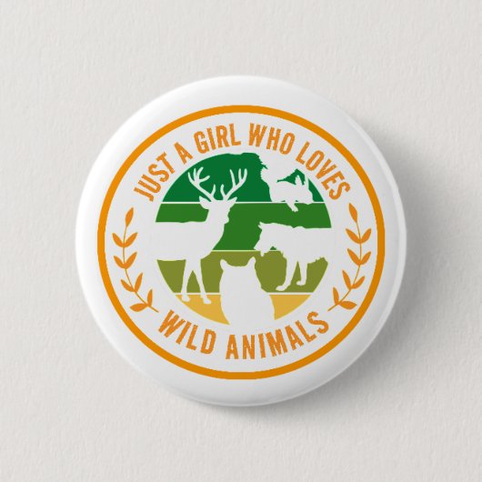 Badge Rond 5 Cm Juste une fille qui aime les animaux sauvages cade (Devant)