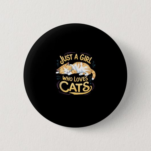 Badge Rond 5 Cm Juste Une Fille Qui Aime Les Chats Cute Kitty Aîné (Devant)