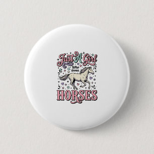 Badge Rond 5 Cm Juste Une Fille Qui Aime Les Chevaux Design Vector