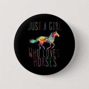 Badge Rond 5 Cm Juste Une Fille Qui Aime Les Chevaux Équitation Éq