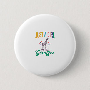 Badge Rond 5 Cm Juste une fille qui aime les girafes vintage vecte