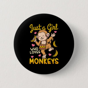 Badge Rond 5 Cm Juste Une Fille Qui Aime Les Singes