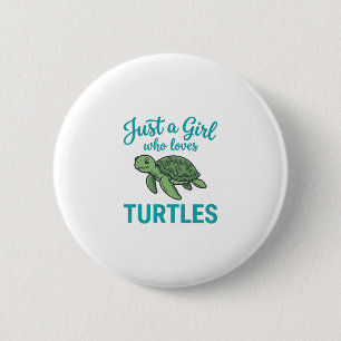Badge Rond 5 Cm Juste une fille qui aime les tortues gravure vinta