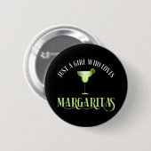 Badge Rond 5 Cm Juste une fille qui aime Margaritas (Devant & derrière)