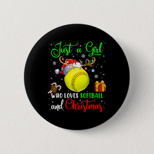 Badge Rond 5 Cm Juste Une Fille Qui Aime Softll Et Le Père Noël De