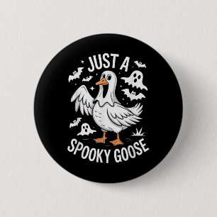 Badge Rond 5 Cm Juste Une Oie Éffrayante Halloween Fantôme Trompe