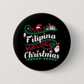 Badge Rond 5 Cm Juste une Philippine qui aime Noël (Devant)