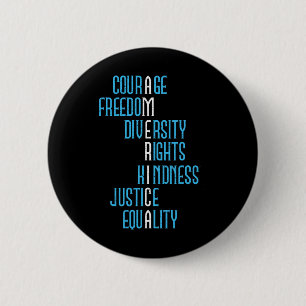 Badge Rond 5 Cm Justice Égalité Amérique Anti-trump Résister Polit