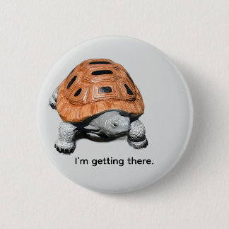 Badge Rond 5 Cm J'y arrive, boutons Tortue boîte personnalisée