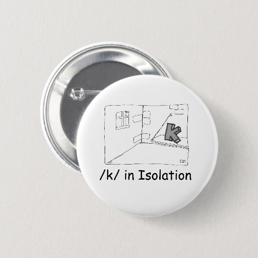 Badge Rond 5 Cm K en isolation (Devant & derrière)