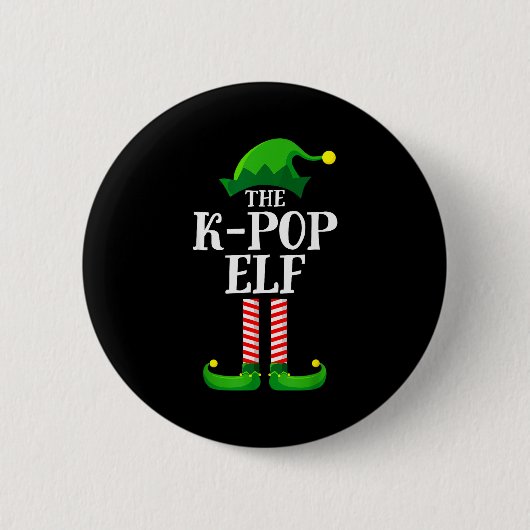 Badge Rond 5 Cm K-p Elf Matching Family Group Christmas Party Pyja (Devant)