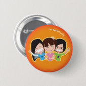 Badge Rond 5 Cm K-sauté ! Bouton de trio (Devant & derrière)