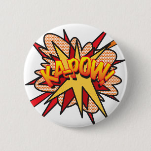 Badge Rond 5 Cm KA-POW Fun Retro Comic Book Pop Art