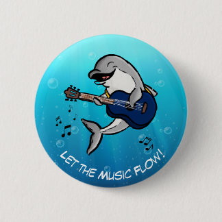 Badge Rond 5 Cm Kai Dolphin's Musical Bliss Button - 'Let the Musi