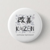 Badge Rond 5 Cm Kaizen - Amélioration continue (Devant)