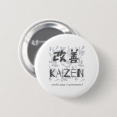 Badge Rond 5 Cm Kaizen - Amélioration continue (Devant & derrière)