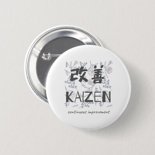 Badge Rond 5 Cm Kaizen - Amélioration continue (Devant & derrière)