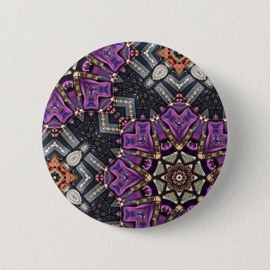 Badge Rond 5 Cm Kaleidoscope à vapeur violet gris (Devant)