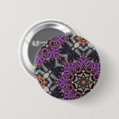 Badge Rond 5 Cm Kaleidoscope à vapeur violet gris (Devant & derrière)