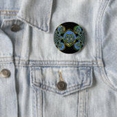 Badge Rond 5 Cm Kaleidoscope bleu et jaune Imprimer (En situation)