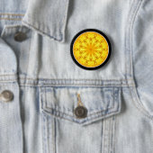 Badge Rond 5 Cm Kaléidoscope de rose jaune (#1) (En situation)