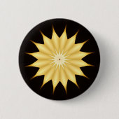Badge Rond 5 Cm Kaleidoscope Design Bright Yellow Star (Devant)