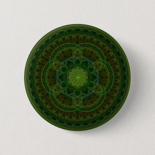 Badge Rond 5 Cm Kaléidoscope vert de floraison (Devant)