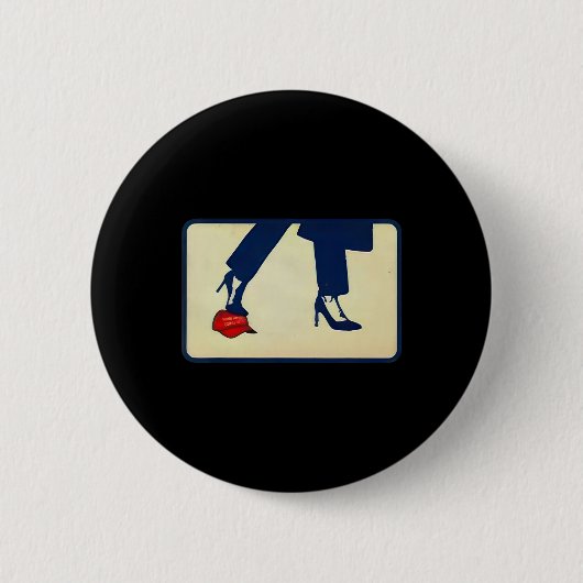 Badge Rond 5 Cm Kamala 2024 Anti Mega High Heels pas sur Casquette (Devant)