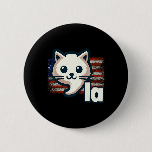 Badge Rond 5 Cm Kamala Cat Usa Drapeau politique Cat Premium