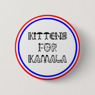 Badge Rond 5 Cm KAMALA et KITTENS SONT PATRIOTIQUES