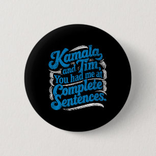 Badge Rond 5 Cm Kamala Et Tim Harris Wheimer Élection Présidentiel