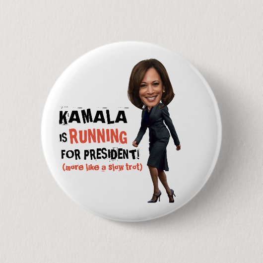 Badge Rond 5 Cm Kamala fonctionne pour le président (Devant)