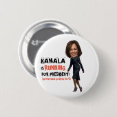Badge Rond 5 Cm Kamala fonctionne pour le président (Devant & derrière)
