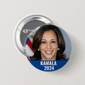 Badge Rond 5 Cm Kamala Harris 2024 (Devant & derrière)
