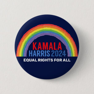 Badge Rond 5 Cm Kamala Harris 2024 Election Rainbow LGBTQ