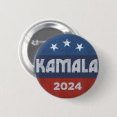 Badge Rond 5 Cm Kamala Harris 2024 Pour Président (Devant & derrière)