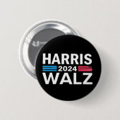 Badge Rond 5 Cm Kamala Harris 2024 Président Comma La Funny Casque (Devant & derrière)