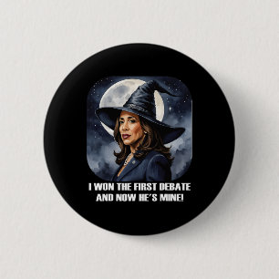 Badge Rond 5 Cm Kamala Harris Drôle Débat Élection 2024 Won Witch
