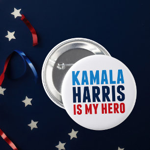 Badge Rond 5 Cm Kamala Harris est mon héros politique