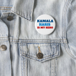 Badge Rond 5 Cm Kamala Harris est mon parti politique de héros